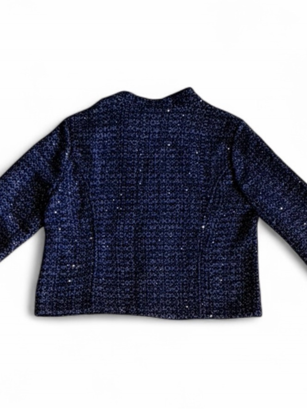 White House Black Market Navy Tweed Military-Style Blazer - Picture 7 of 9